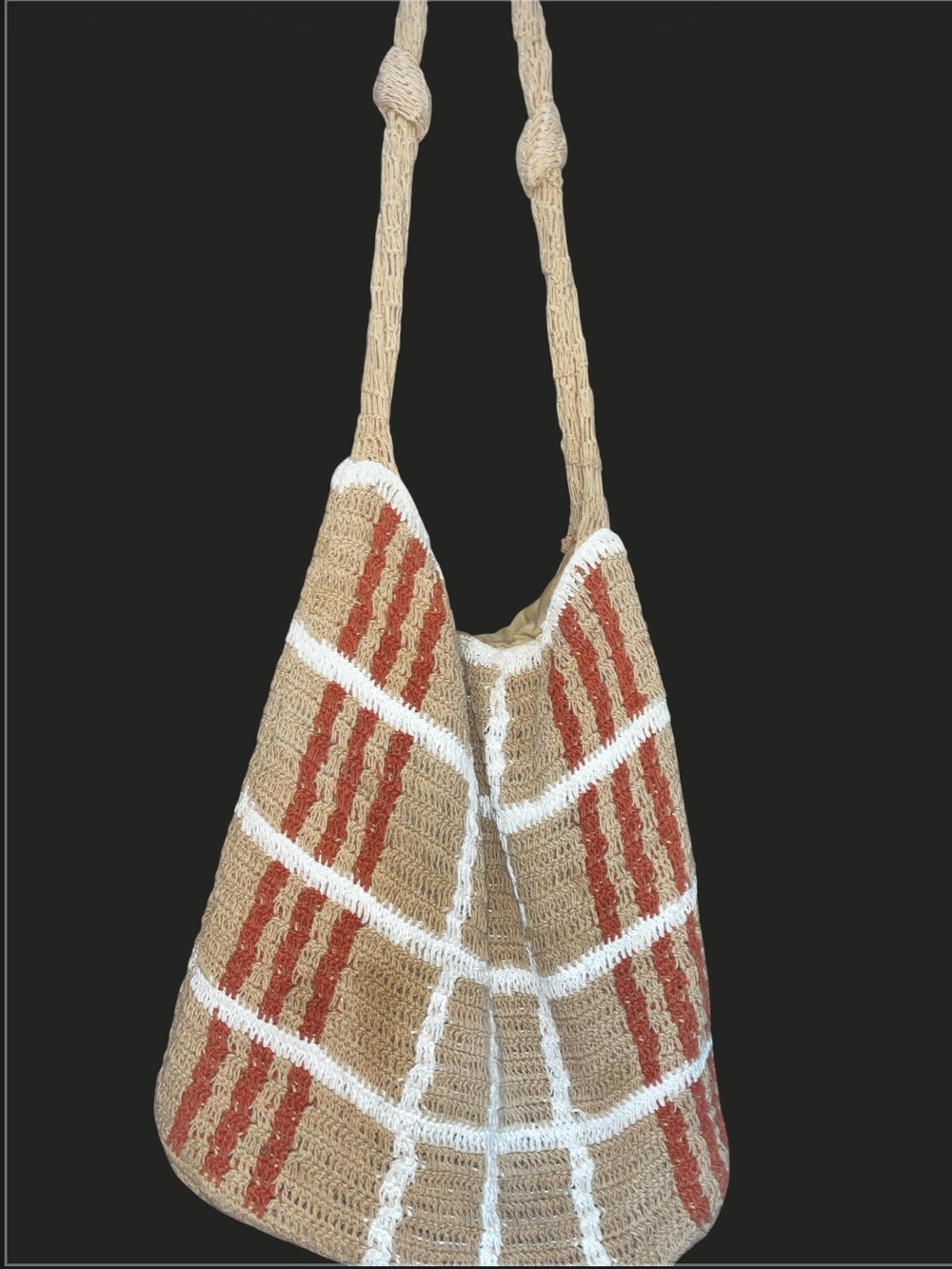 Anthropologie Boho Woven Crochet Shoulder Bag